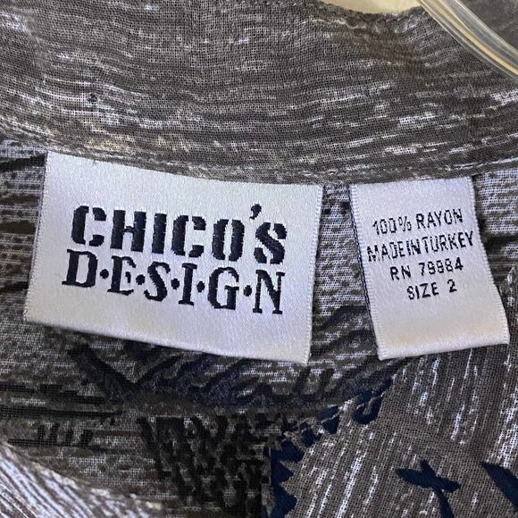 Vintage Chico's Japanese Print Rayon Button Up Blouse RARE - Picture 6 of 10